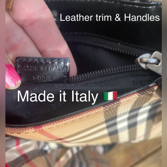 BURBERRY Mini NOVA CHECK PVC/Leather Tote🖤Italian Made🇮🇹7.25”x 8”🔥FABULOUS💋 - Picture 7 of 17
